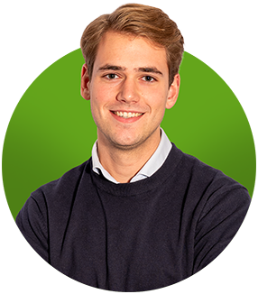 Mick Storm in groene cirkel